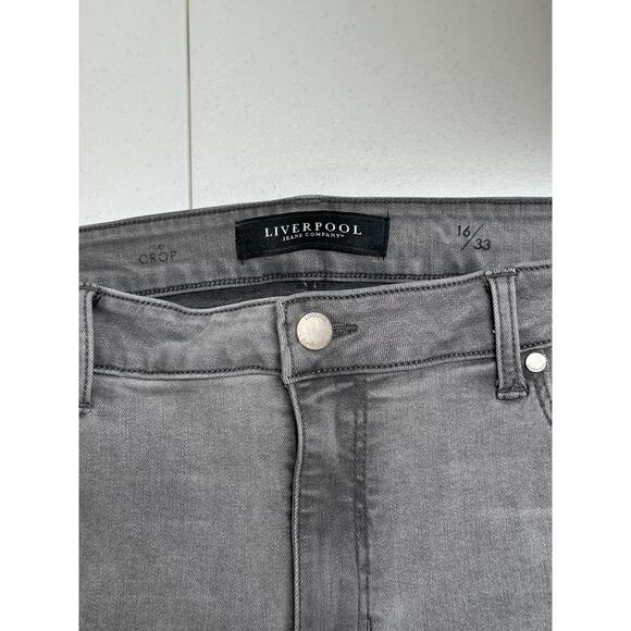 Liverpool Jeans Womens 16 Gray Avery Skinny Crop Stretch Grunge‎ Concert Rock - Picture 3 of 9